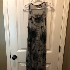 Black and grey tie dye maxi dress